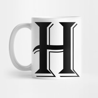 Black letter H in vintage style Mug
